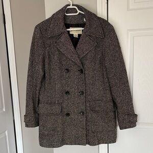 Eddie Bauer Women's Charcoal and Black Pea Coat